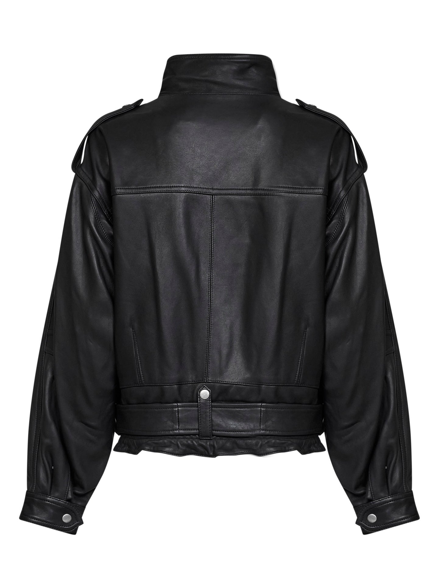 Giacca biker Farza in pelle di agnello nera