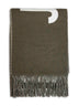 Khaki wool The Jacquemus fringe logo scarf