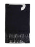 Black wool The Jacquemus fringe logo scarf