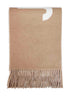 Taupe wool The Jacquemus fringe logo scarf