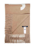 Taupe wool The Jacquemus fringe logo scarf