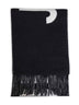 Black wool The Jacquemus fringe logo scarf