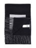 Sciarpa con logo jacquard Rond Carré in lana nera