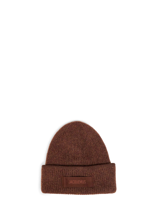 Berretto Gros Grain in maglia a coste marrone