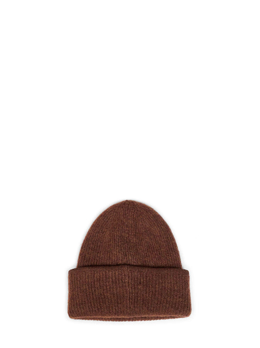 Berretto Gros Grain in maglia a coste marrone
