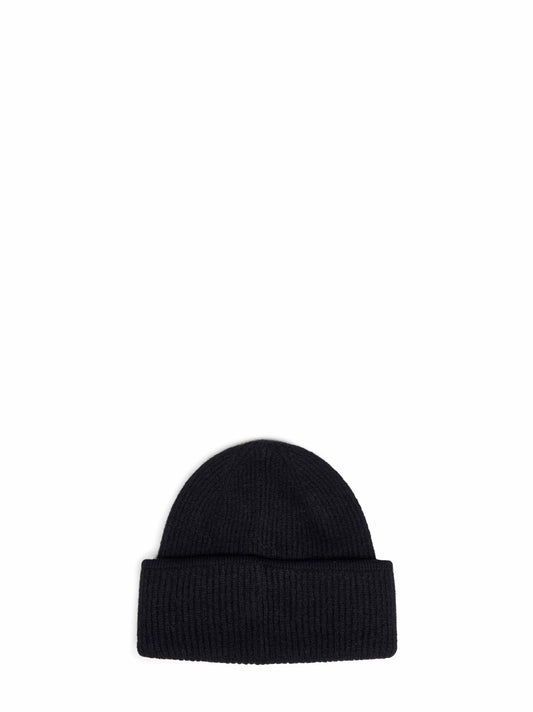Black ribbed knit The Gros Grain beanie