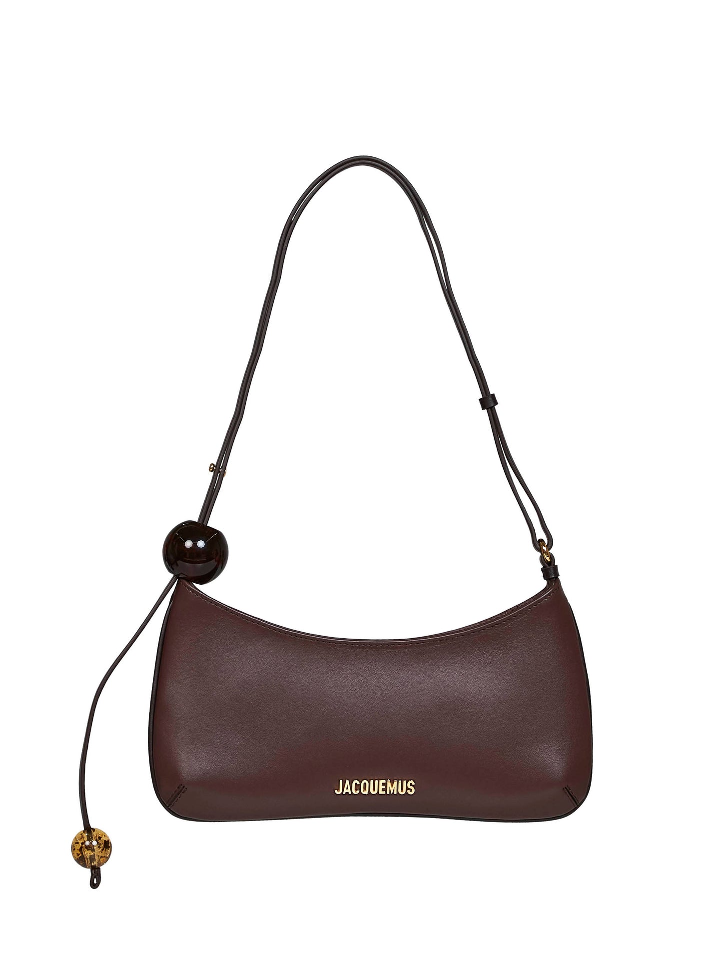 Medium brown The Bisou Perle beaded shoulder bag
