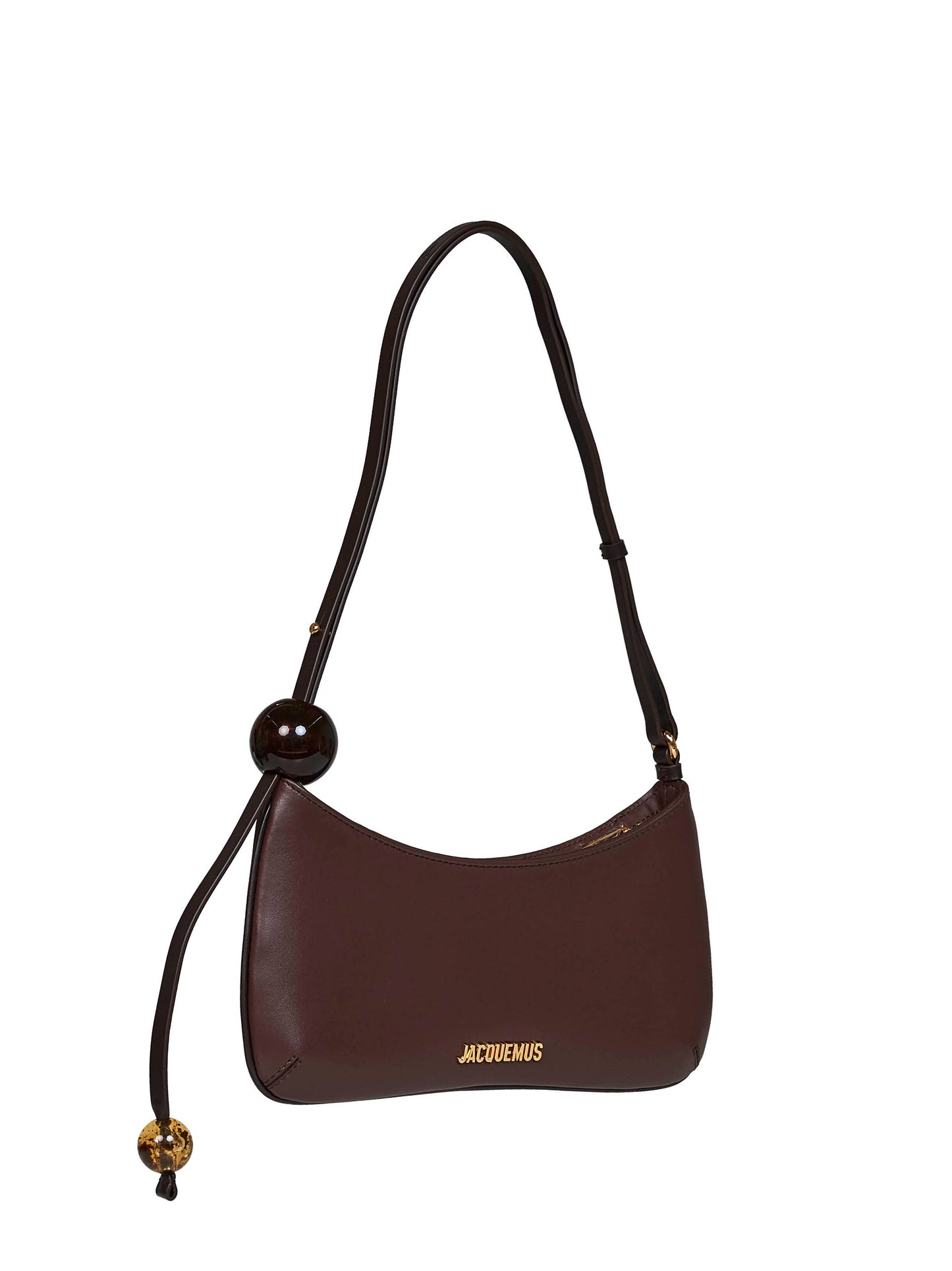 Medium brown The Bisou Perle beaded shoulder bag