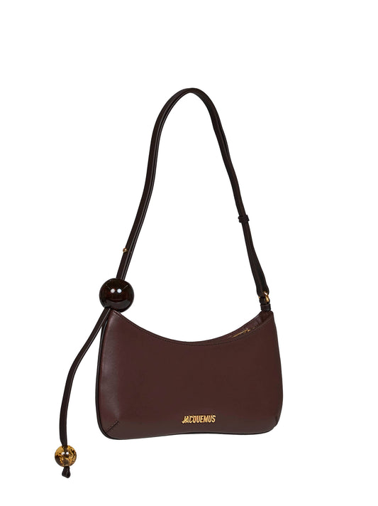 Medium brown The Bisou Perle beaded shoulder bag