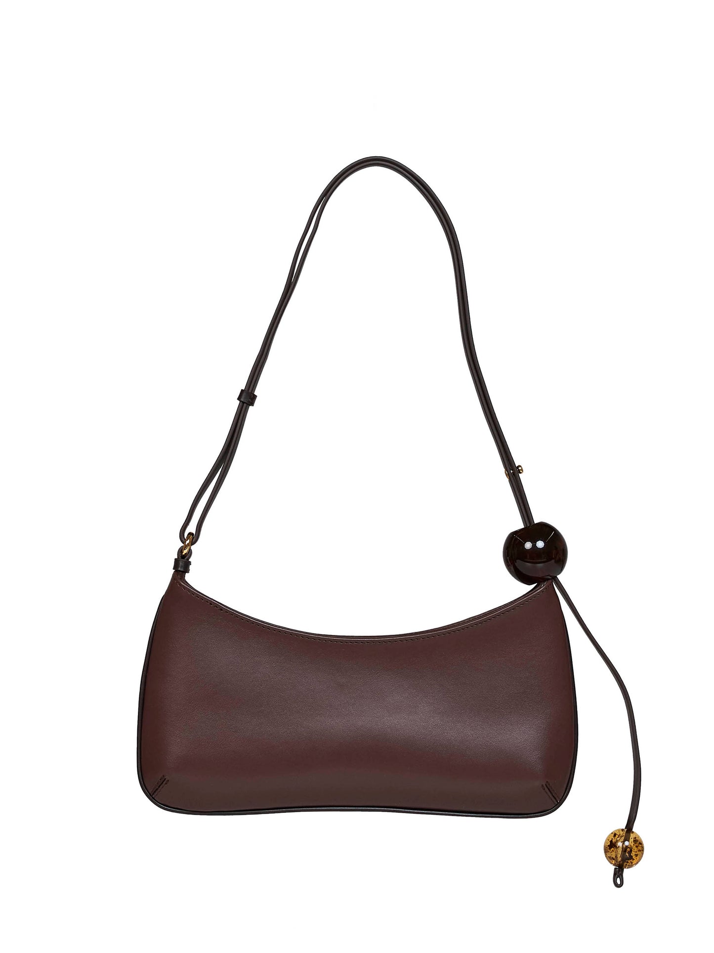 Medium brown The Bisou Perle beaded shoulder bag