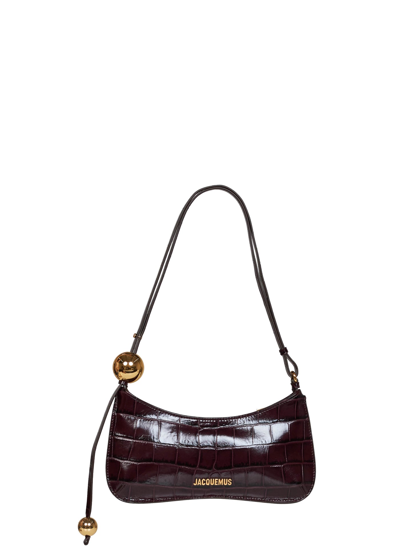 Borsa a spalla con perla Bisou Perle bordeaux scuro