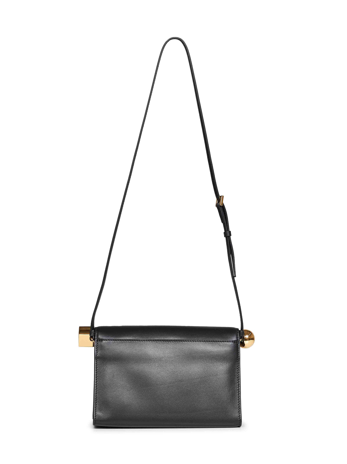 Black Rond Carré clutch with shoulder strap