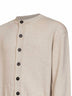 Light beige merino wool knit The Moulin logo cardigan