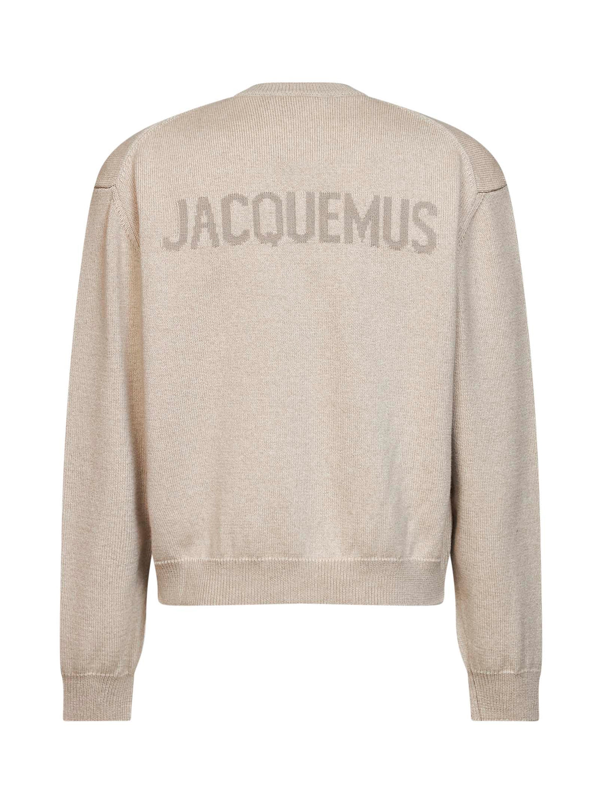 Light beige merino wool knit The Moulin logo cardigan