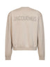 Light beige merino wool knit The Moulin logo cardigan