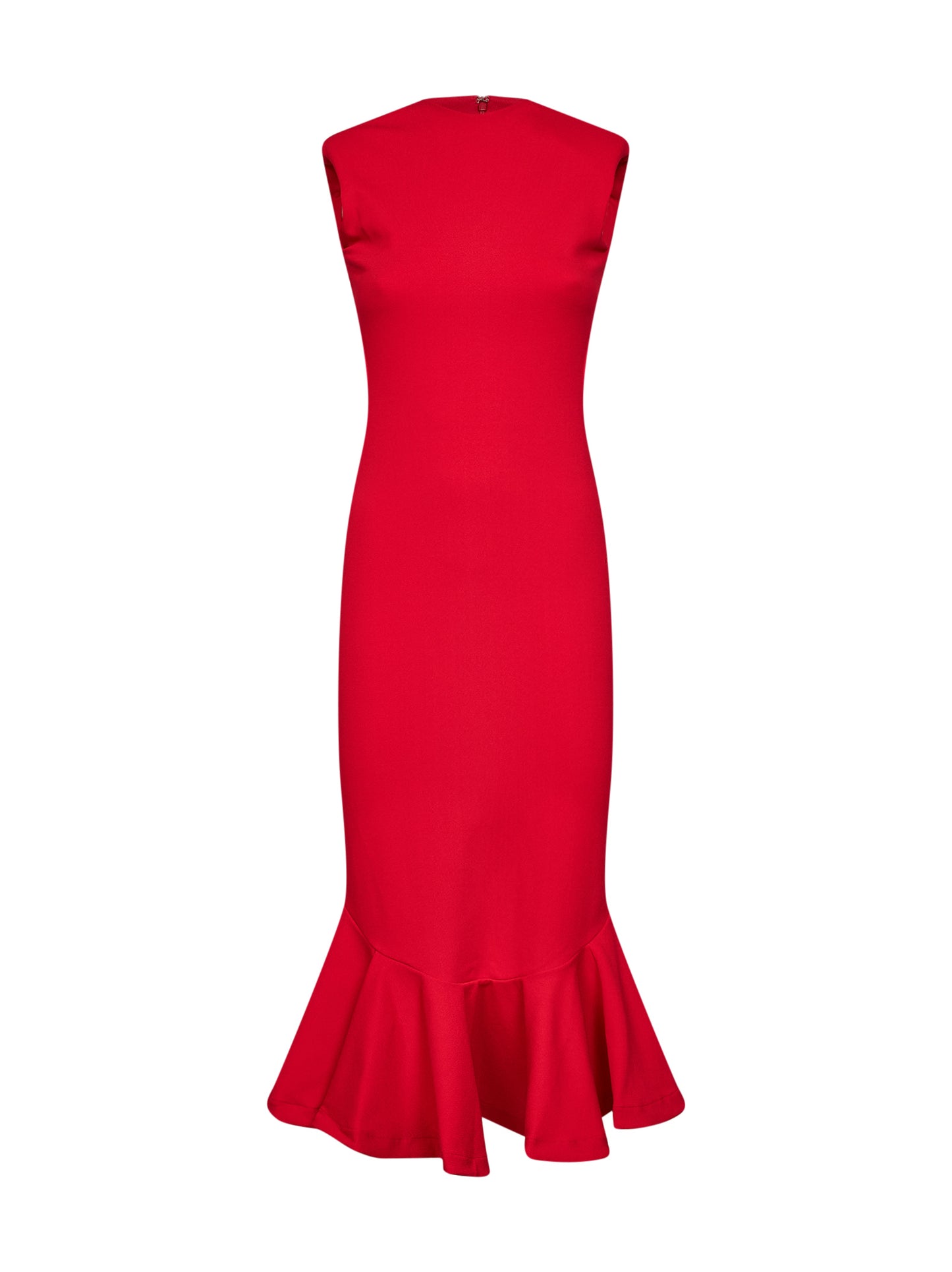 Red compact jersey The Palmier midi dress
