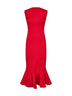 Red compact jersey The Palmier midi dress