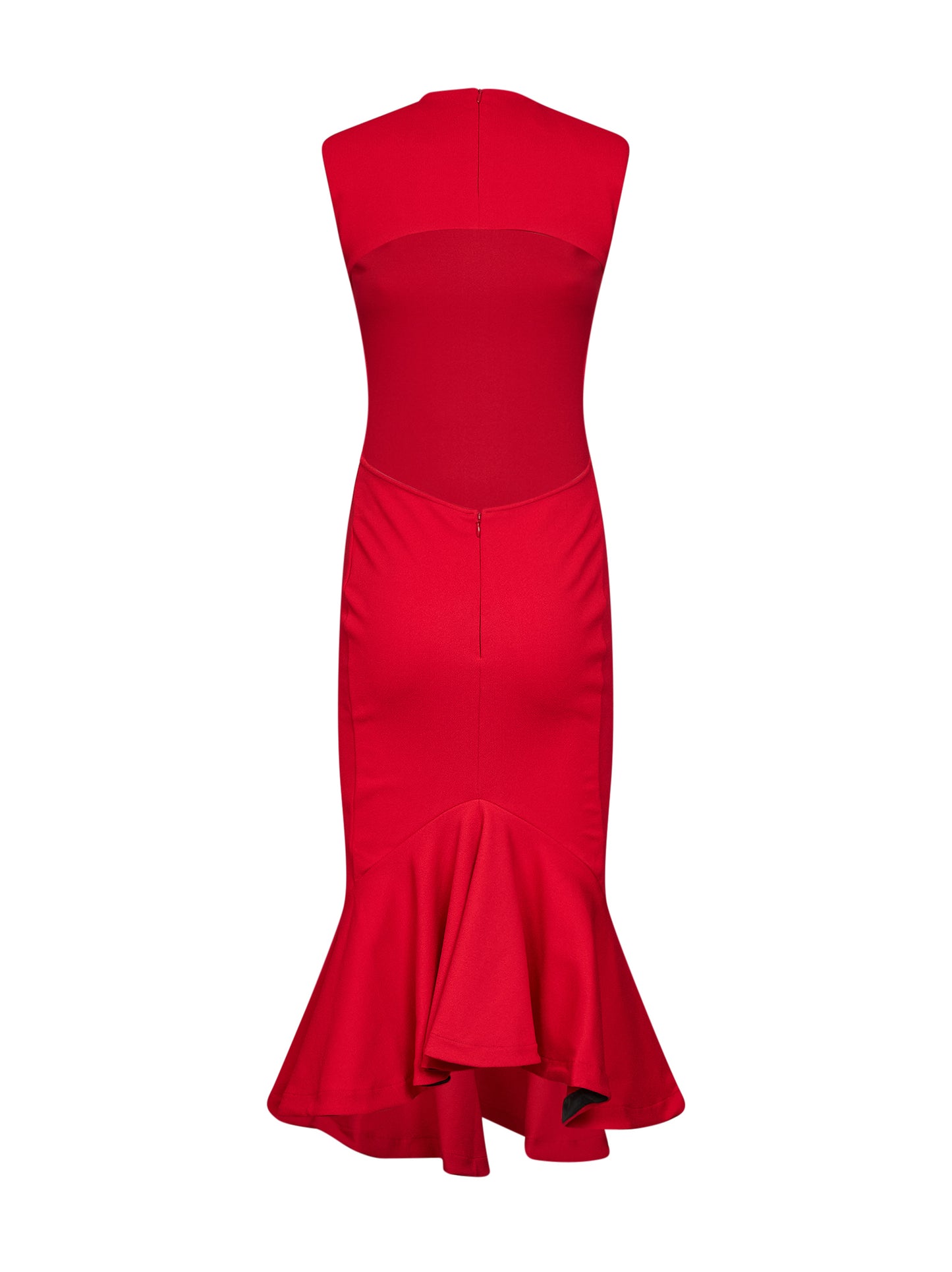 Red compact jersey The Palmier midi dress