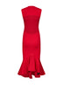 Red compact jersey The Palmier midi dress
