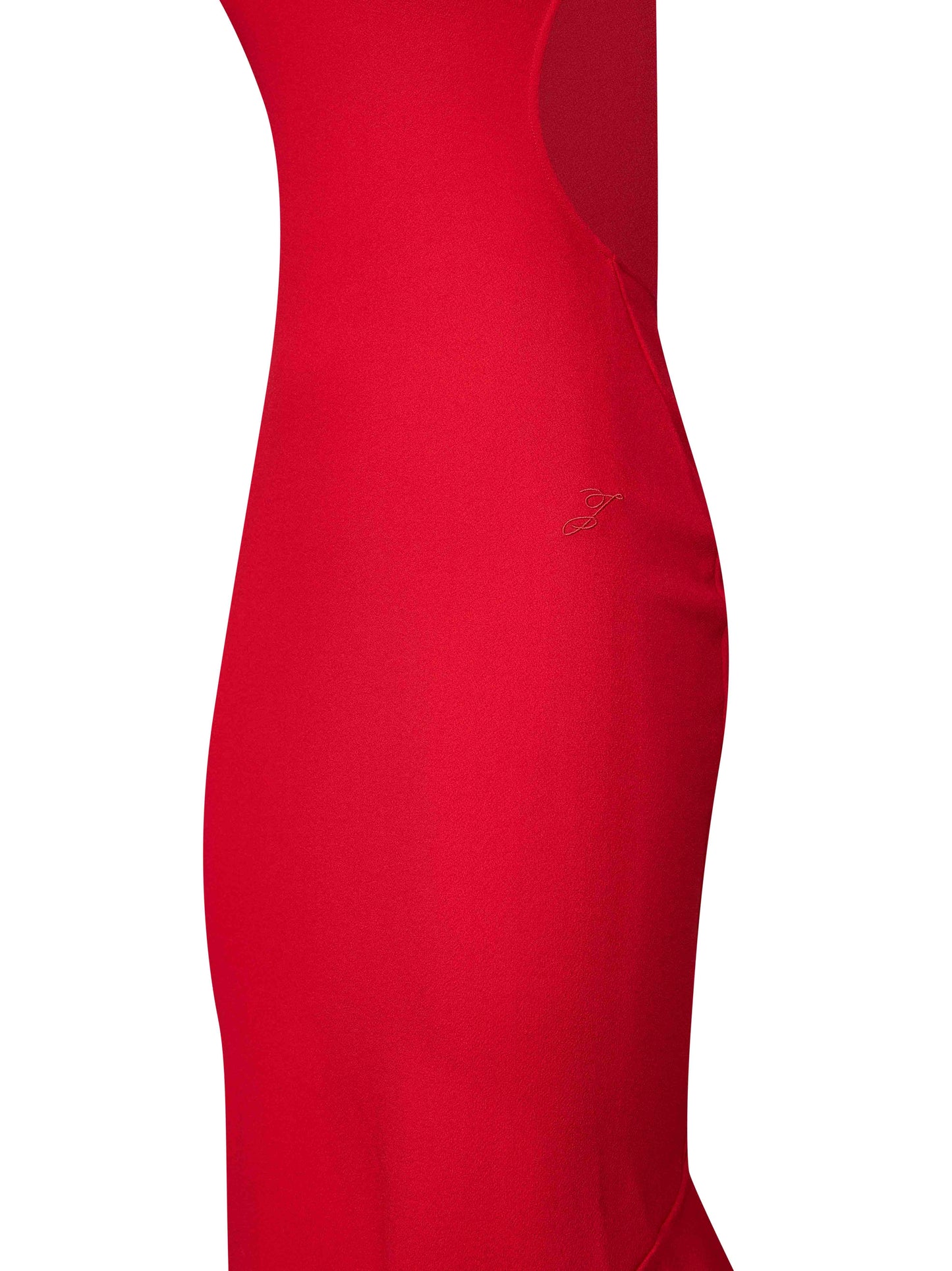 Red compact jersey The Palmier midi dress