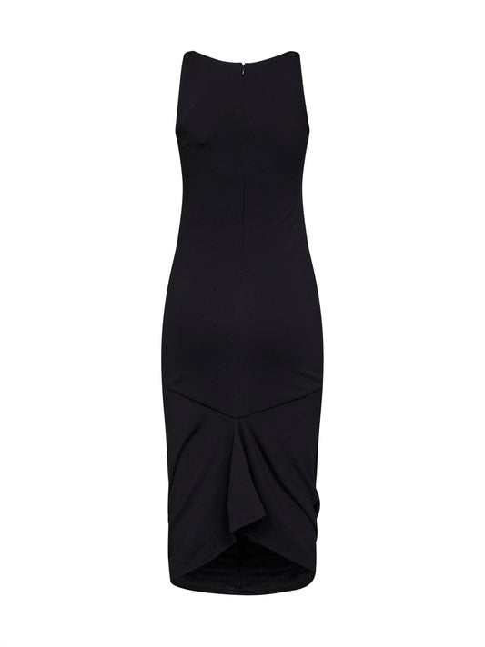 Abito midi effetto drappeggiato Regata nero
