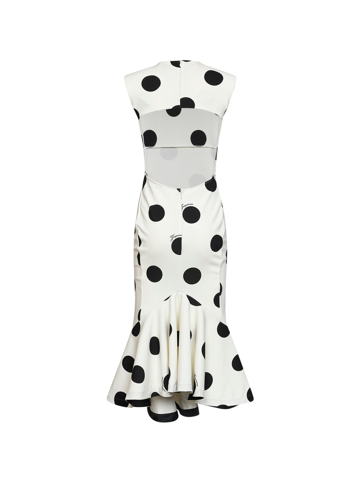 Black and white polka-dot compact jersey The Palmier midi dress