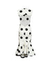 Black and white polka-dot compact jersey The Palmier midi dress