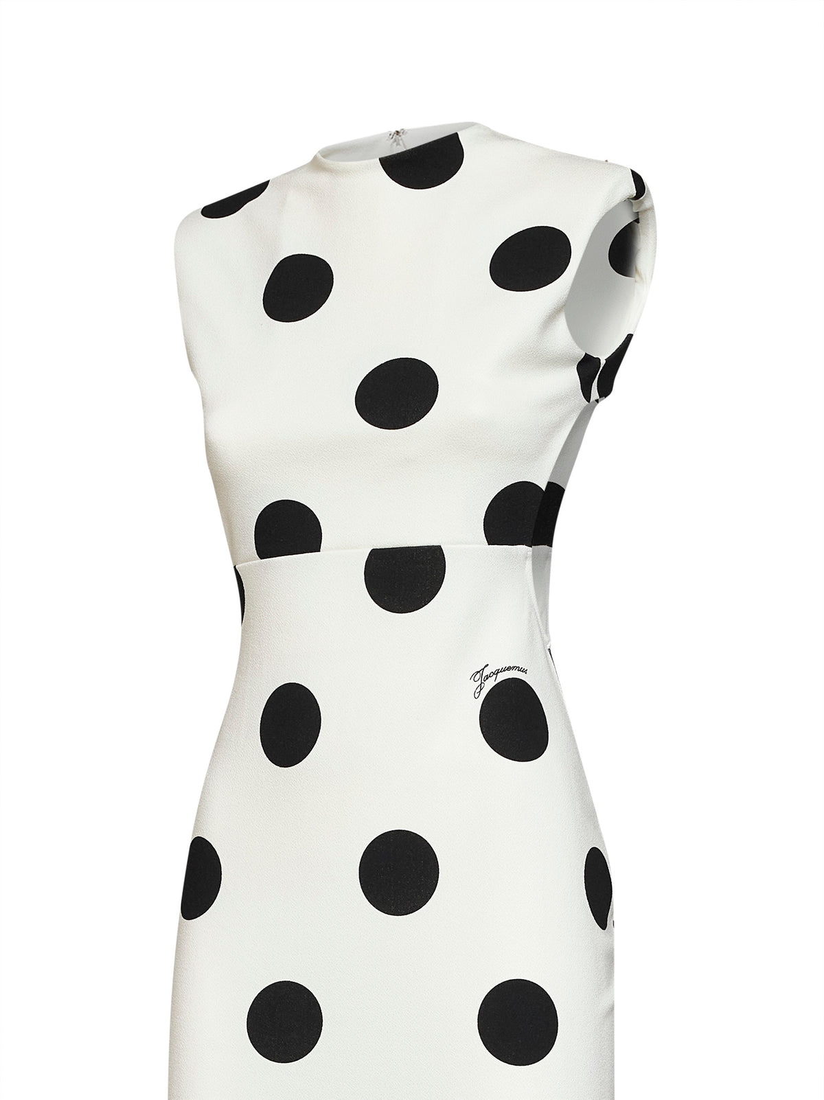 Black and white polka-dot compact jersey The Palmier midi dress
