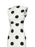 Black and white polka-dot compact jersey The Palmier midi dress