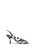 Sandali slingback Poisson nero e bianco