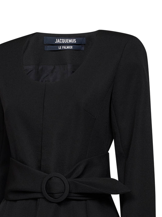 Black wool The Miami fitted belted jacket