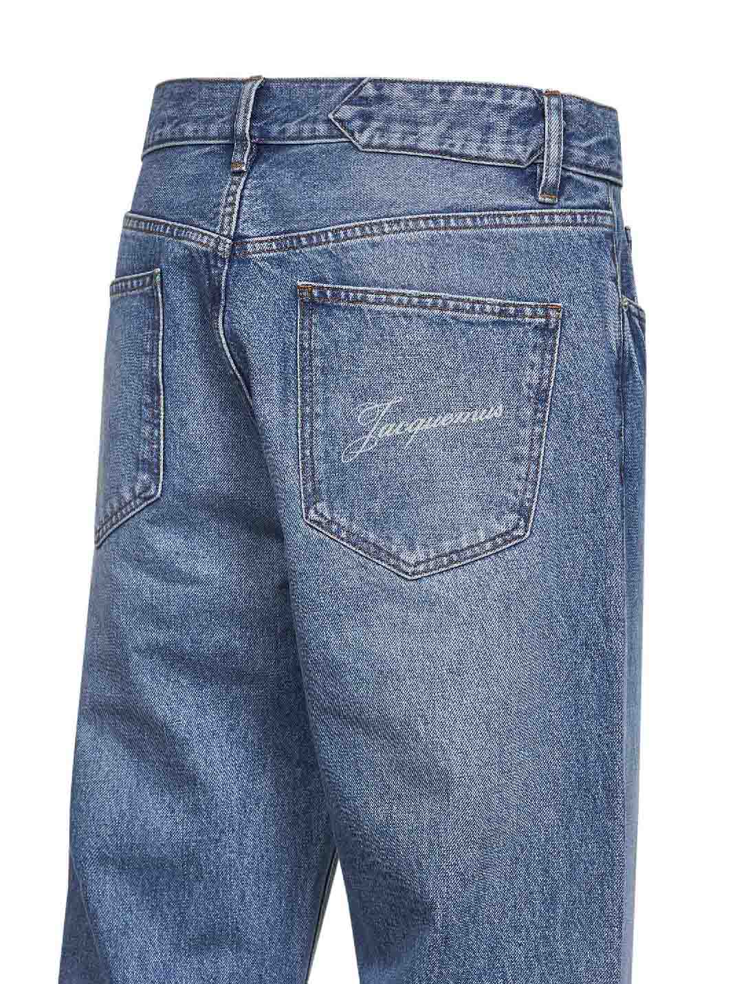 Jeans dritti in denim de-Nîmes blu