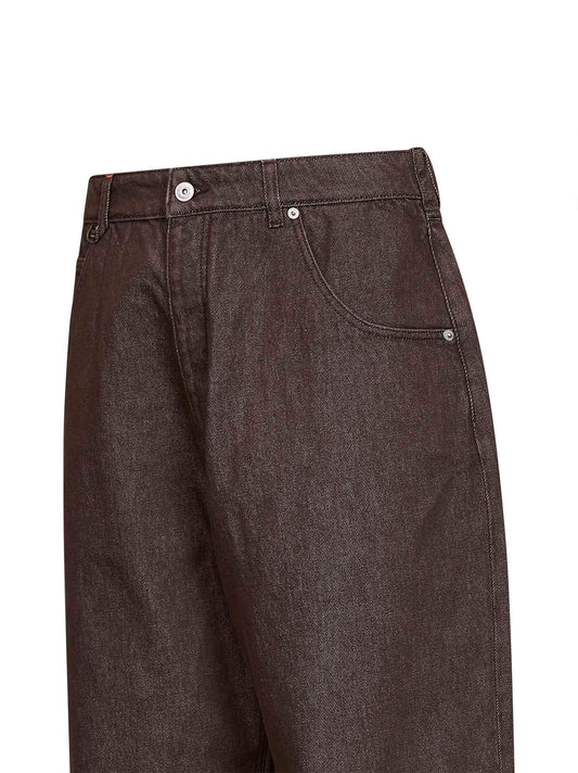 Jeans a gamba curva Tempo in denim de-Nîmes marrone