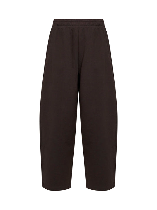 Dark brown mélange fleece The Corso joggers