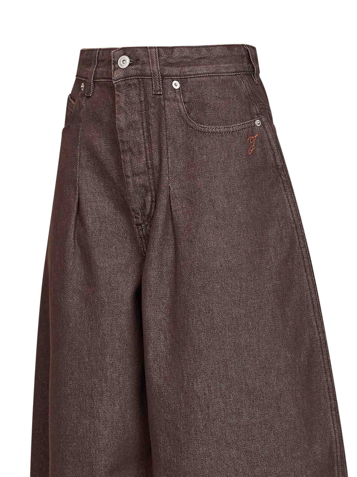 Jeans curvi in denim de-Nîmes Ovalo marrone