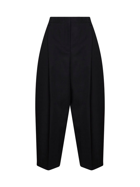 Pantaloni culotte a vita molto alta Miami in fresco lana nero