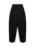 Black lightweight wool Miami very high-waisted culottes