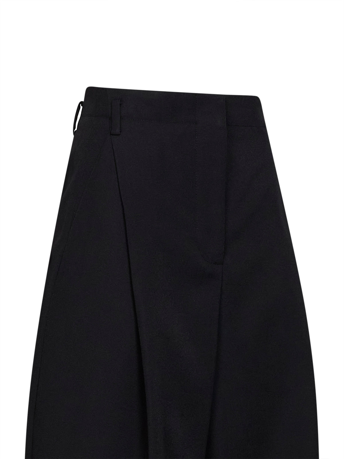 Black lightweight wool Miami very high-waisted culottes