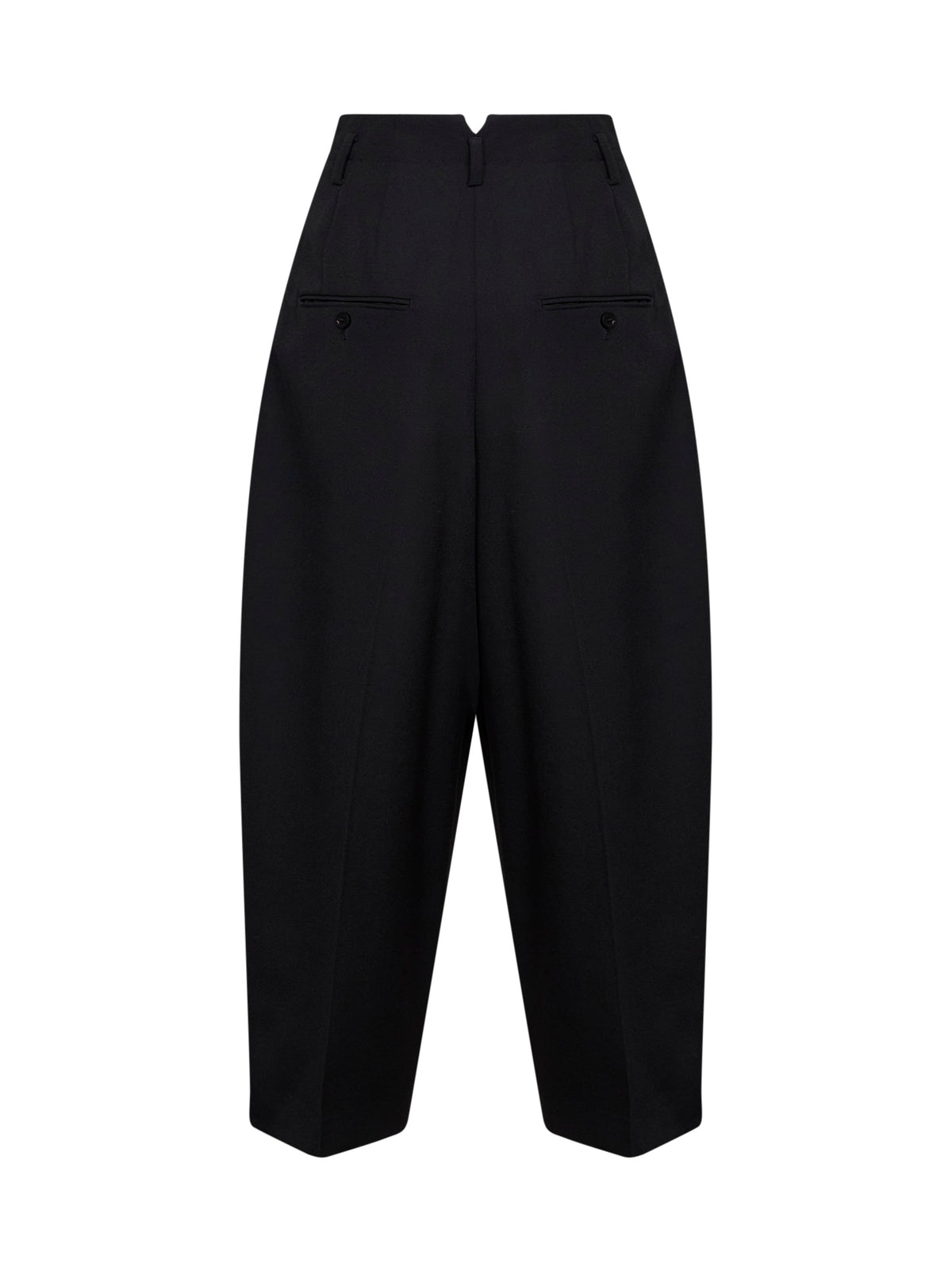 Black lightweight wool Miami very high-waisted culottes