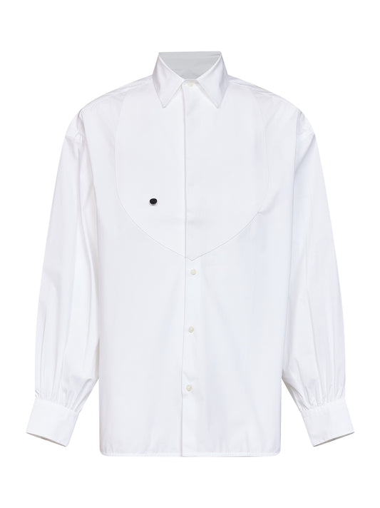 White stretch cotton poplin The Poisson shirt
