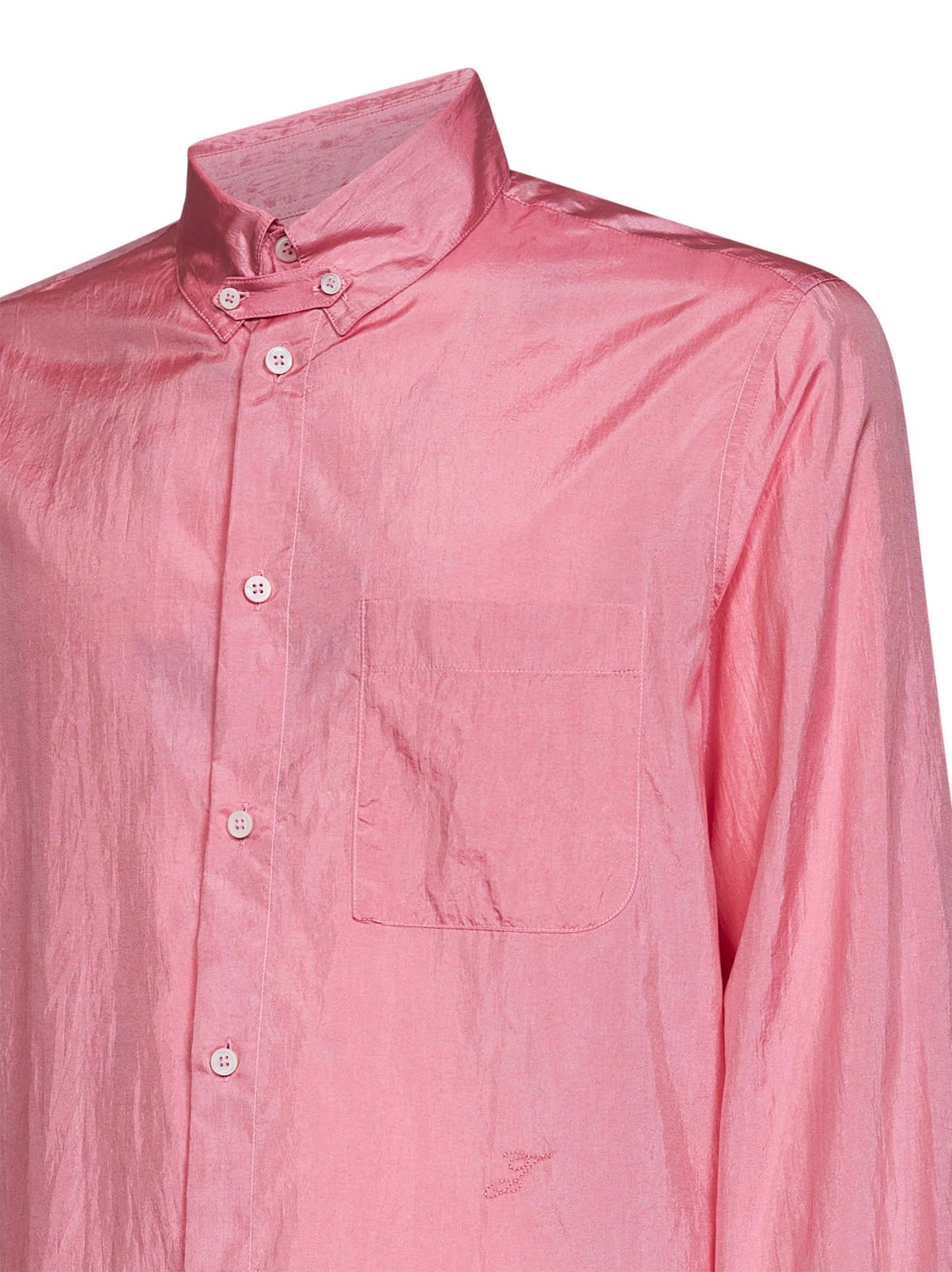 Camicia dritta Tailleur in misto seta rosa