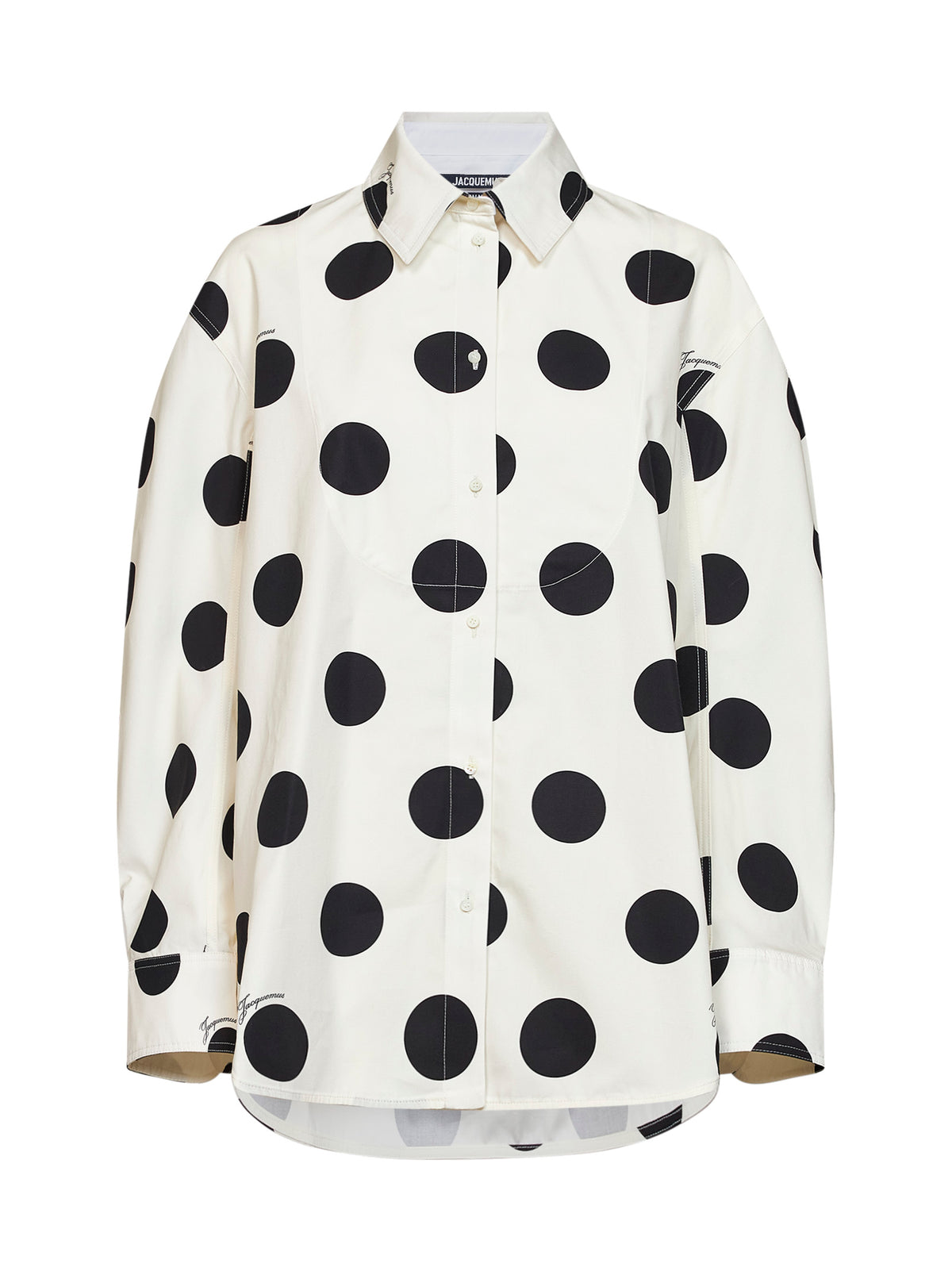 White polka-dot cotton poplin The Citta classic shirt