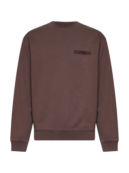 Brown organic cotton fleece The Gros Grain sweatshirt