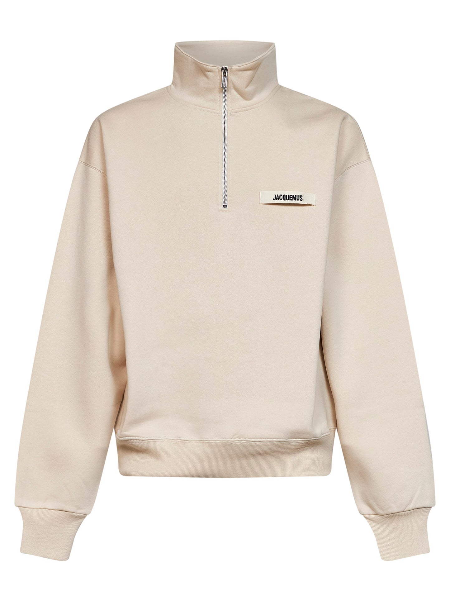 Felpa Gros Grain con collo con zip beige
