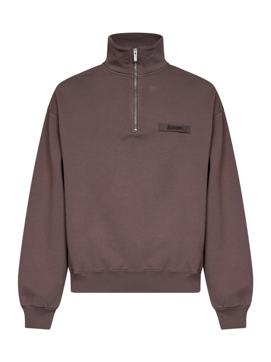 Brown The Gros Grain zipped-rollneck sweatshirt