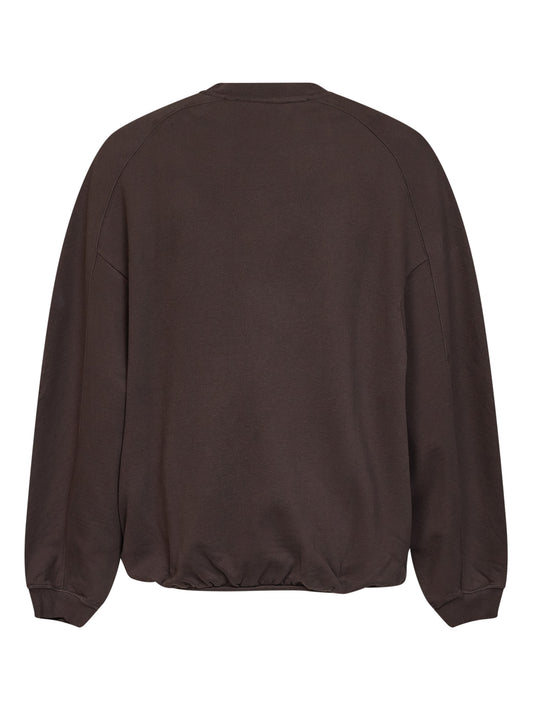 Felpa girocollo Montaigne in cotone marrone<BR/>