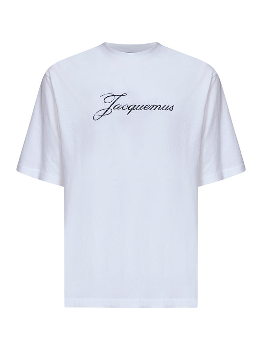 White jersey The Jacquemus logo-printed T-shirt