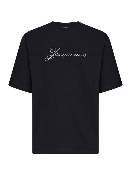 Black jersey The Jacquemus logo-printed T-shirt