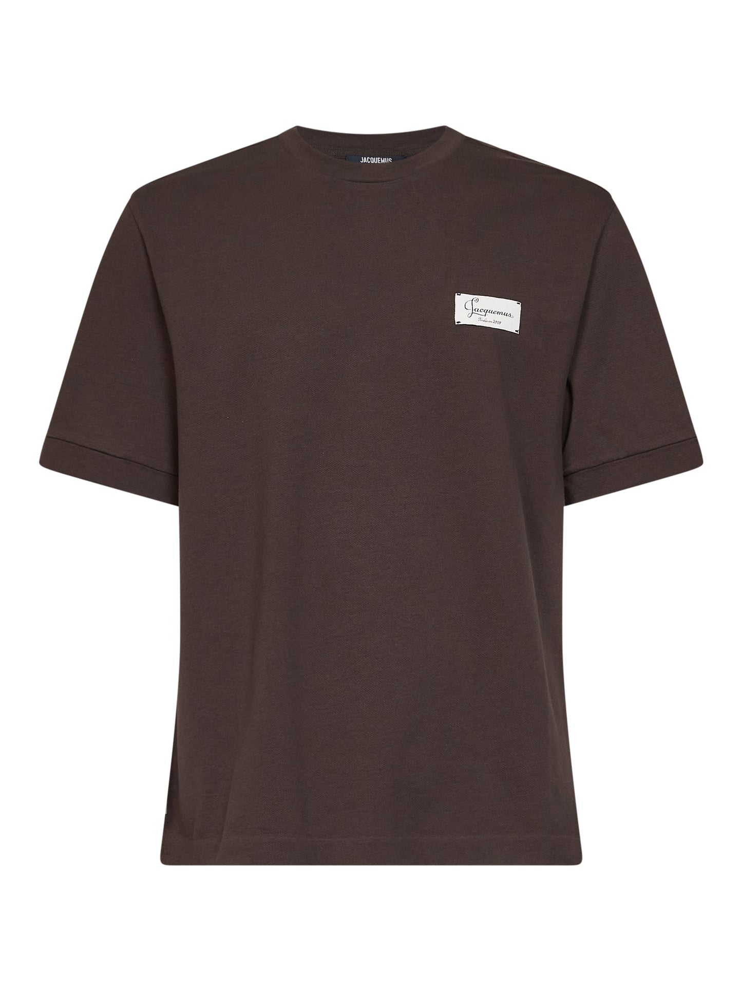 Dark brown cotton piqué The Montaigne T-shirt <BR/>