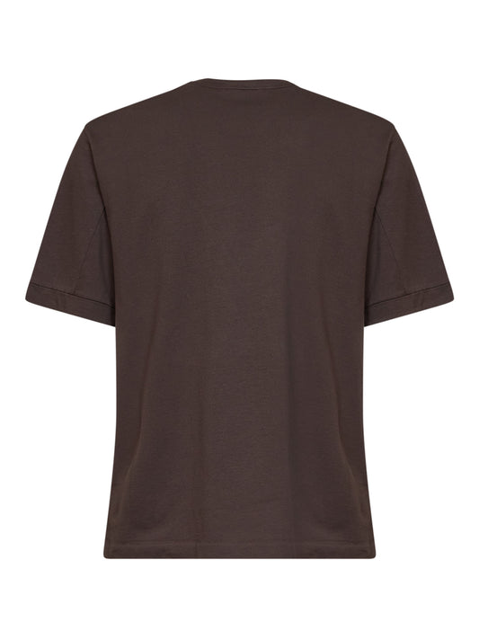 Dark brown cotton piqué The Montaigne T-shirt <BR/>